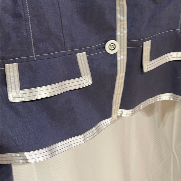 Script 12 blue linen jacket white ribbon trim NWT - Picture 5 of 12